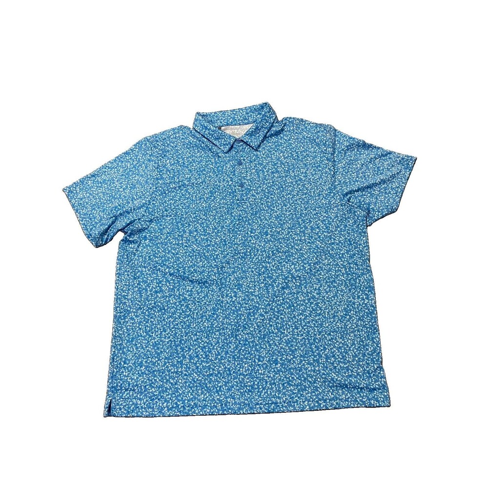 NWT Under Armour Loose Fit polo, men's 2XL, blue with bird like print